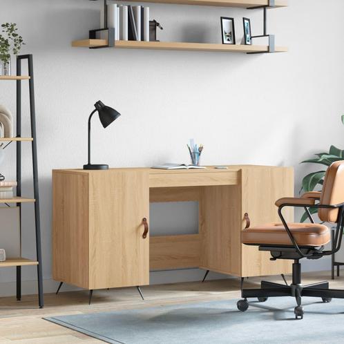 vidaXL Bureau 140x50x75 cm bewerkt hout sonoma eikenkleurig, Huis en Inrichting, Bureaus, Nieuw, Verzenden