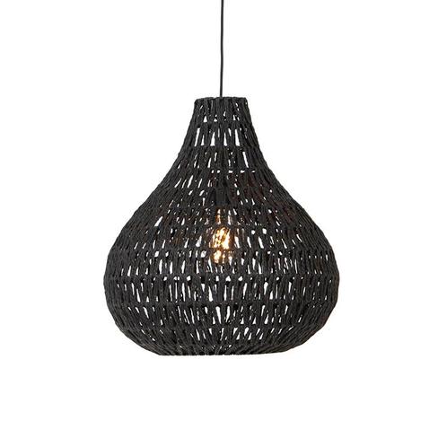 Retro hanglamp zwart 45 cm - Lina Drop, Huis en Inrichting, Lampen | Hanglampen, Nieuw, Overige materialen, 75 cm of meer