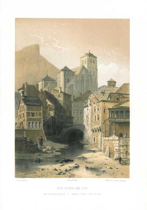Zicht op Huy, Antiek en Kunst, Kunst | Etsen en Gravures