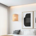 Wandlamp Ascot 20x16x12 cm wit en rotan look E27 lux.pro, Verzenden, Nieuw