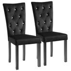 Eetkamerstoelen Zwart Fluweel 2 st | Retourdeal | 35% Kor..., Huis en Inrichting, Stoelen, Twee, Zwart, Nieuw, Ophalen of Verzenden