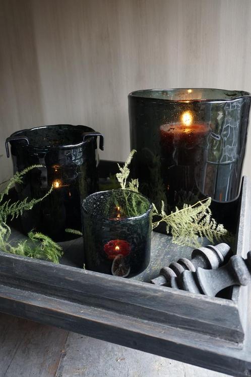 Donker Windlicht Vintage Black 10, 15 , 23 cm, Antiek en Kunst, Antiek | Vazen, Verzenden