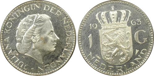 Koningin Juliana zilveren 1 gulden 1963 proof PR65 CAM PCGS, Postzegels en Munten, Munten | Nederland, Losse munt, 1 gulden, Koningin Juliana
