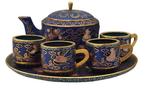 Themacollectie - Miniatuur Cloisonnè thee sakè - Blauw