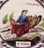 Tegel - Zeldzame tegel met bijbelse scene : Apostel Johannes, Antiek en Kunst