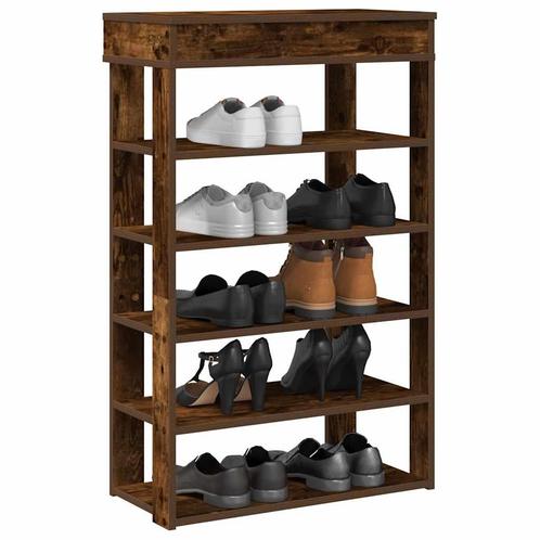 vidaXL Schoenenrek 60x30x98 cm bewerkt hout gerookt, Huis en Inrichting, Kasten | Schoenenrekken, Nieuw, Verzenden