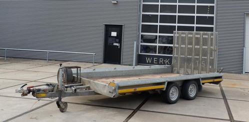 Gebruikte Hulco machinetransporter 3500kg 394x180cm, Auto diversen, Aanhangers en Bagagewagens, Gebruikt, Ophalen