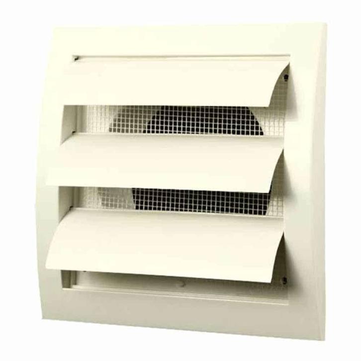 Europlast kunststof lamellenrooster 150 x 150mm wit Ø 100mm, Doe-het-zelf en Verbouw, Ventilatie en Afzuiging, Nieuw, Ophalen of Verzenden