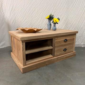 Teakhouten Salontafel met 4 lades - 100 x 60 cm - TTM Wonen beschikbaar voor biedingen