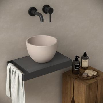 Toiletmeubel frame zwart plateau eiken zwart inclusief beschikbaar voor biedingen