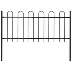 vidaXL Tuinhek met ringtop staal 181x80 cm zwart, Verzenden, Nieuw, IJzer, Minder dan 1 meter