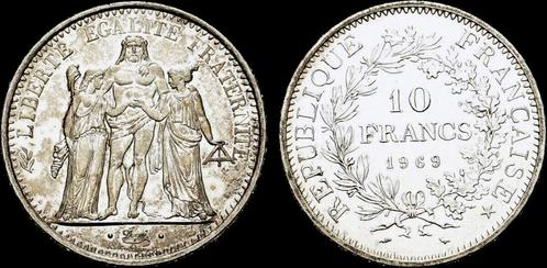 France 10 francs 1969 Hercules zilver, Postzegels en Munten, Munten | Europa | Niet-Euromunten, Verzenden