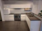 Nolte showroom keuken hoogglans wit incl. apparatuur, Nieuw, Hoekkeuken, Graniet of Steen, Wit