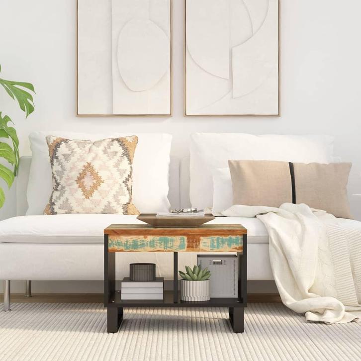 vidaXL Salontafel 55x50x40 cm massief gerecycled hout, Huis en Inrichting, Tafels | Salontafels, 50 tot 100 cm, Nieuw, Overige houtsoorten