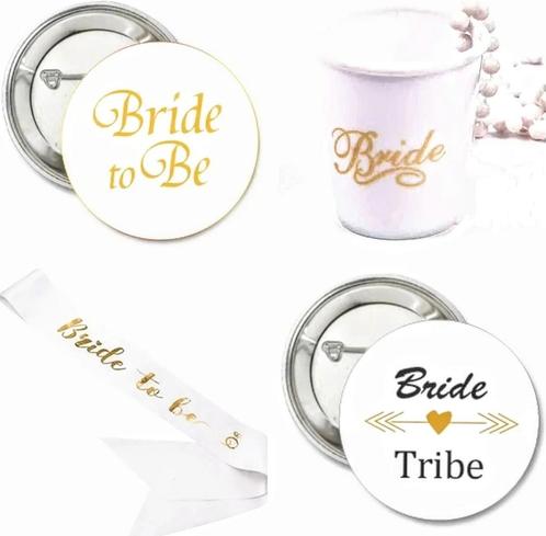 12-delige Vrijgezellenfeest set Bride to Be, Hobby en Vrije tijd, Feestartikelen, Geboorte of Huwelijk, Nieuw, Feestartikel, Verzenden