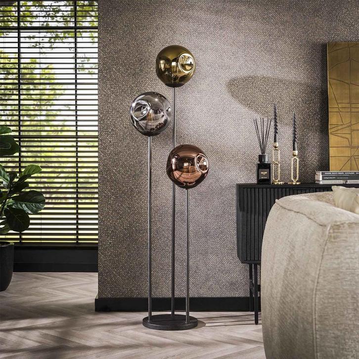 *WOONWINKEL* Vloerlamp Met Glasbollen, Huis en Inrichting, Lampen | Vloerlampen, Nieuw, Verzenden
