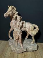 sculptuur, Scultura Fanciulla Cavallo - 76 cm - Marmer, Antiek en Kunst, Antiek | Keramiek en Aardewerk