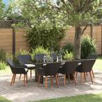 vidaXL 9-delige tuinset zwart poly rattan, Verzenden, Nieuw, Tuinset