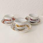 3 Meissen Mocca Tassen mit Unterteller Drachenmotiv -