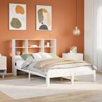vidaXL Bed met boekenkast zonder matras grenenhout wit, Huis en Inrichting, Slaapkamer | Bedden, Verzenden, Wit, Hout, Nieuw
