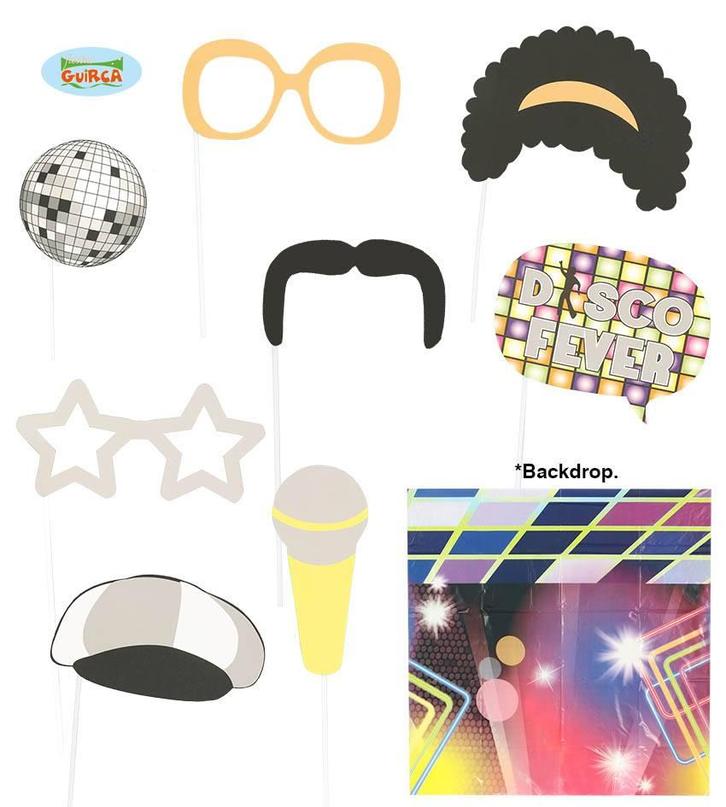 Photo Booth Set Disco, Hobby en Vrije tijd, Feestartikelen, Nieuw, Ophalen of Verzenden