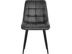 Refurna - Eetkamerstoel Yerevan Microleder Antraciet, Verzenden, Nieuw