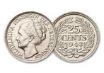 Zilveren Wilhelmina kwartje geslagen in Philadelphia, Postzegels en Munten, Munten | Nederland, Verzenden