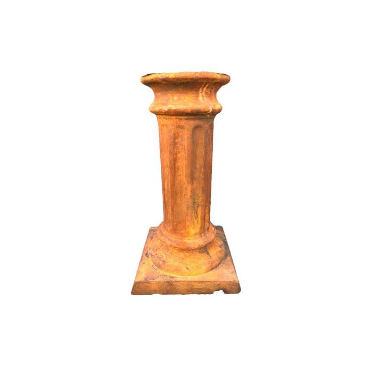 Stenen zuil - rond - 48 cm - oxide afwerking - vierkant voet, Huis en Inrichting, Woonaccessoires | Zuilen en Pilaren, Ophalen of Verzenden