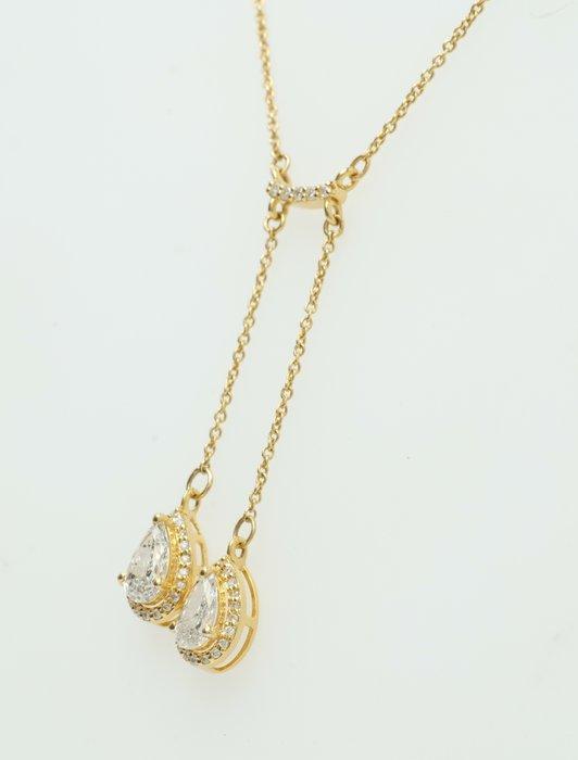 Halsketting - 14 karaat Geel goud - 0.71ct. tw. Diamant, Sieraden, Tassen en Uiterlijk, Kettingen