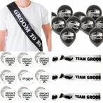 Groom to Be sjerp en dasstrik zwart met goud, Kleding | Heren, Verzenden, Zwart, Nieuw, Accessoires