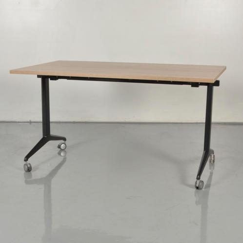 Verrijdbaar klaptafel Solidesk - Eiken blad - 140 x 80 cm, Zakelijke goederen, Kantoor en Winkelinrichting | Kantoormeubilair en Inrichting