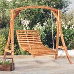 vidaXL Schommelbed vurenhout met teak afwerking, Tuin en Terras, Tuinbanken, Verzenden, Nieuw, Hout