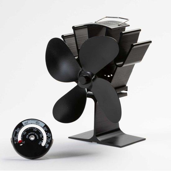 Kachelventilator met Thermometer set, Huis en Inrichting, Kachels, Overige soorten, Vrijstaand, Nieuw, Hout, Ophalen of Verzenden