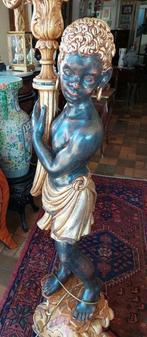 Staande lamp - Hout, Verguld - Een Blackmoor kandelaar