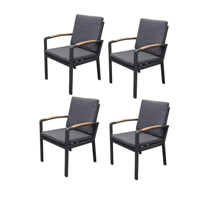 Costa Rica dining tuinstoel aluminium antraciet set van 4, Tuin en Terras, Tuinstoelen, Nieuw, Aluminium, Ophalen of Verzenden