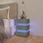 vidaXL 326846  Nachtkastje LED 45x35x67 cm bewerkt hout, Minder dan 45 cm, Verzenden, Nieuw, 55 tot 70 cm
