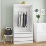 vidaXL Kledingkast 100x50x200 cm bewerkt hout wit, Verzenden, Nieuw