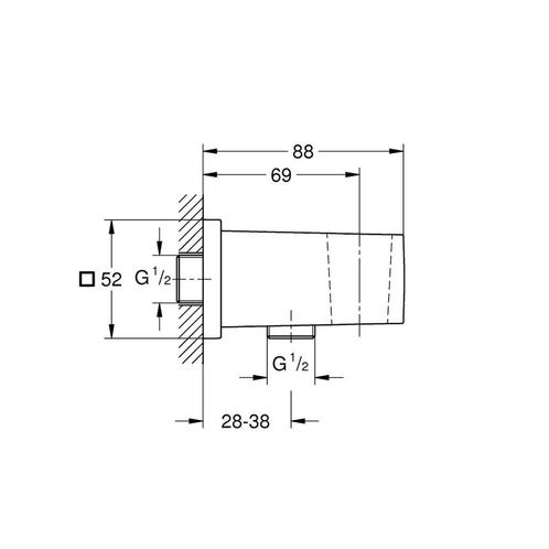 Wandaansluitbocht Grohe Euphoria Cube Warm Sunset Geborsteld, Doe-het-zelf en Verbouw, Sanitair, Ophalen of Verzenden