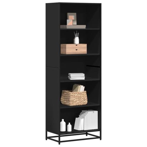 vidaXL Boekenkast 60x35x170,5 cm bewerkt hout zwart, Huis en Inrichting, Kasten | Boekenkasten, Nieuw, Overige houtsoorten, Verzenden