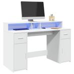 vidaXL Bureau met LED-verlichting 140x55x91 cm bewerkt hout, Verzenden, Nieuw