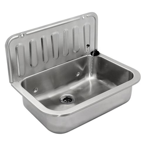 Uitstortgootsteen Differnz 50x35cm met Afvoerstop RVS, Doe-het-zelf en Verbouw, Sanitair, Overige typen, Nieuw, Ophalen of Verzenden