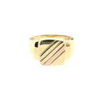 Bicolor gouden zegelring | Heren (vintage heren ring), Gebruikt, Overige kleuren, 20 of groter, Heer