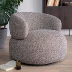 *WOONWINKEL* Eleonora Maeve Draaifauteuil Rond Taupe, Huis en Inrichting, Fauteuils, Verzenden, Nieuw, Stof