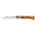 Opinel Zakmes N°08 Animalia Beer RVS/hout, Nieuw