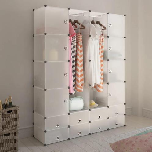 vidaXL Modulaire kast met 18 compartimenten wit 37 x 146 x, Huis en Inrichting, Kasten | Kledingkasten, Nieuw, Verzenden