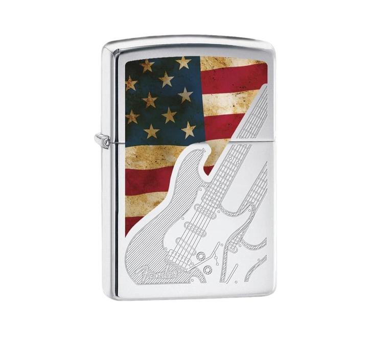 Zippo Fender guitar, Verzamelen, Rookartikelen, Aanstekers en Luciferdoosjes, Aansteker, Verzenden