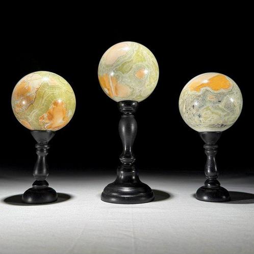 GEEN RESERVEPRIJS - Prachtige set van 3 onyx stenen Bollen, Antiek en Kunst, Kunst | Designobjecten