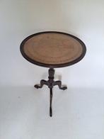 Bijzettafel - Leder, Mahonie - Chippendale, Antiek en Kunst
