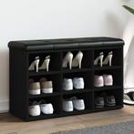 vidaXL Schoenenbank 82x32x50 cm bewerkt hout zwart, Huis en Inrichting, Verzenden, Nieuw