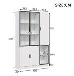 Hoge Vitrinekast 120×35×200 cm met Glazen Deuren en LED, Huis en Inrichting, Kasten | Vitrinekasten, Verzenden, Nieuw